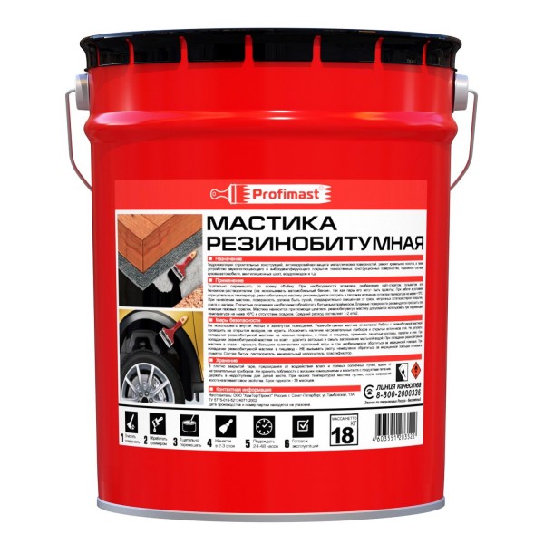 PROFIMAST Мастика резинобитумная (21,5 л/18 кг/металл/кр.в)