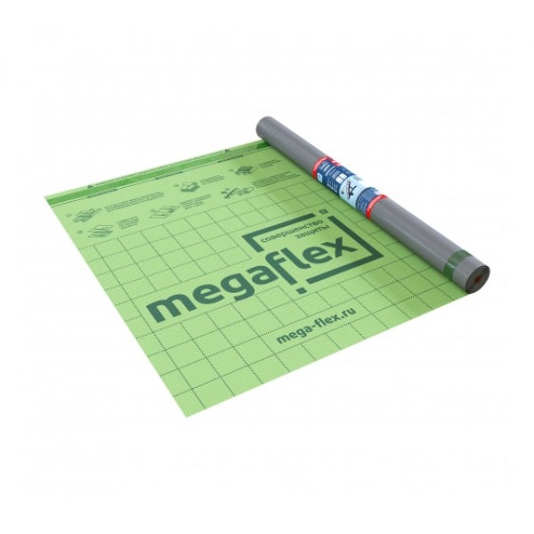 Megaflex Metal Standard (ш.1,5м, 35м2) с двумя клеевыми лентами гидро-пароизоляционная двухслойная пленка
