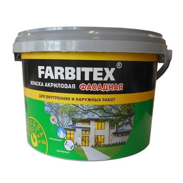 Краска акриловая фасадная "FARBITEX" 6 кг