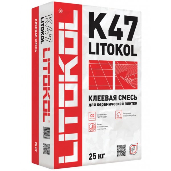 Клей плиточный LitoKol К47 25 кг