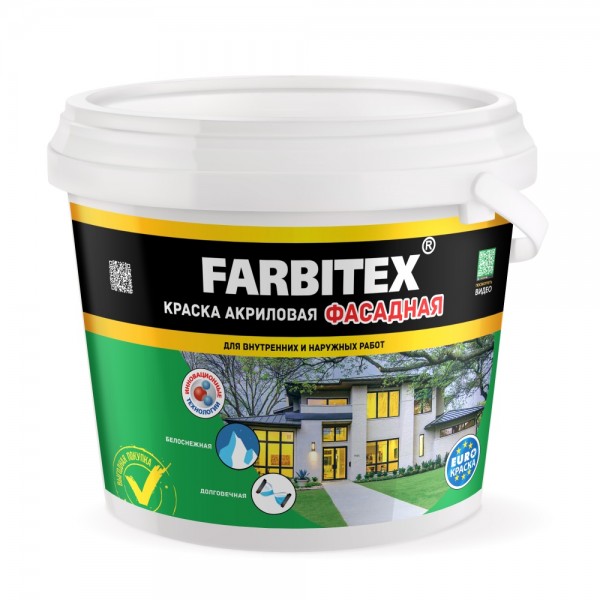 Краска акриловая фасадная "FARBITEX" 3 кг